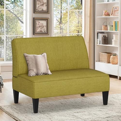 Changjie Blue Small Loveseat Sofa for Bedroom and Living Room