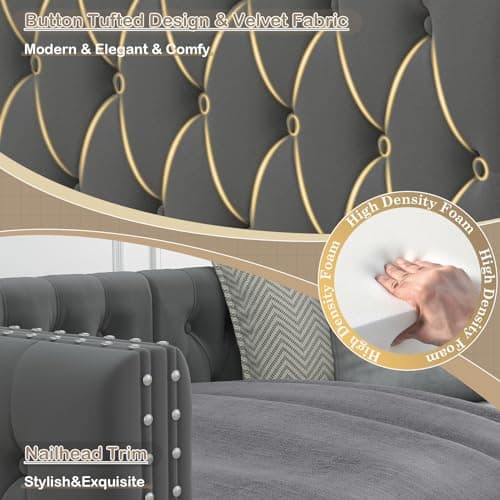Modern Velvet Twin Size Daybed with Storage Drawers and Nailhead Trim