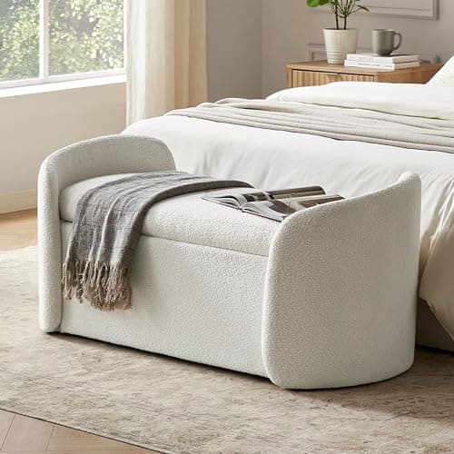 Mopio Sophie 51" Curved Ottoman Storage Bench, Bedroom Seating & Storage