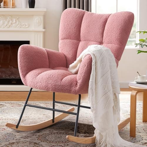 Teddy Fabric Upholstered Nursery Rocking Chair