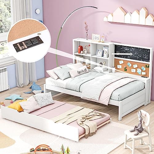 Merax Blackboard Twin Daybed with Storage and USB Ports