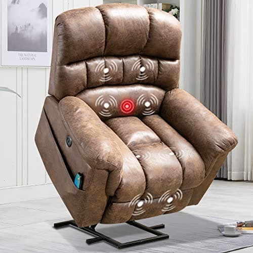 CANMOV Large Power Lift Recliner Chairs for Elderly with Massage and Heat, Big People, Heavy Duty Electric Faux Leather, Brown
CANMOV Large Power Lift Recliner Chairs with USB Port and Side Pockets for Big People, Elderly, Brown
CANMOV Heavy Duty Ele