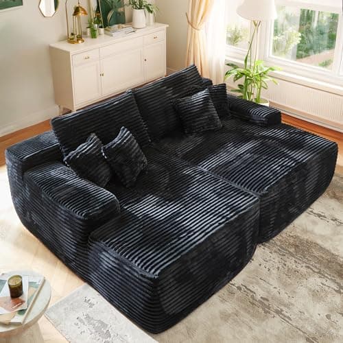 Oversized Chaise Lounge Chair, 81" Cloud Plush Grey Sofa Bed