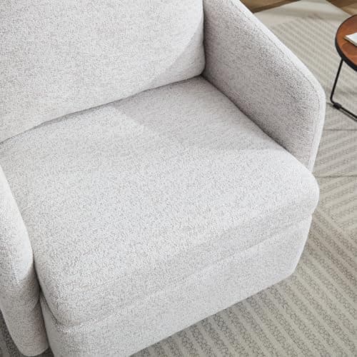 Beige 360° Swivel Chenille Arm Chair - Mid Century Modern Living Room Essentials