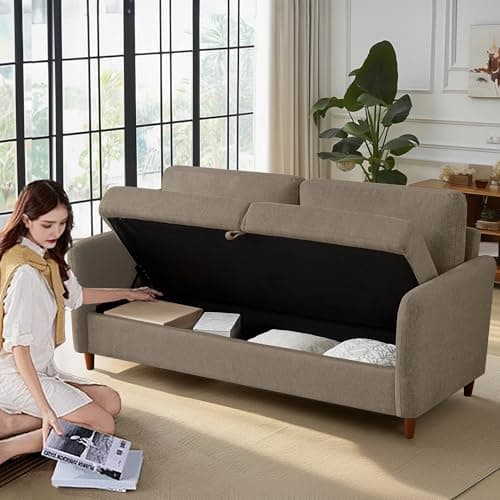 Light Gray 56.5" 2-Seater Loveseat with Storage