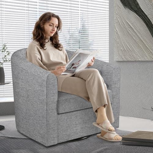 Gray Bonzy Home Swivel Chair for Living Room & Nursery