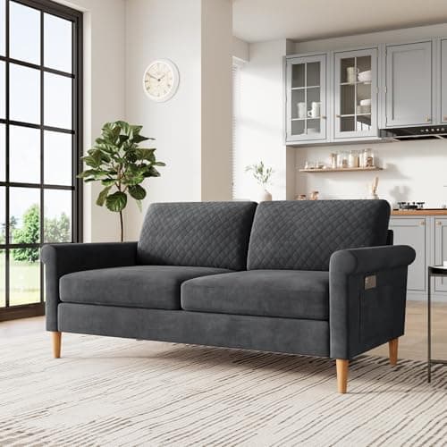 Vesgantti Mid Century Grey 65" Loveseat, Comfortable Living Room Sofa