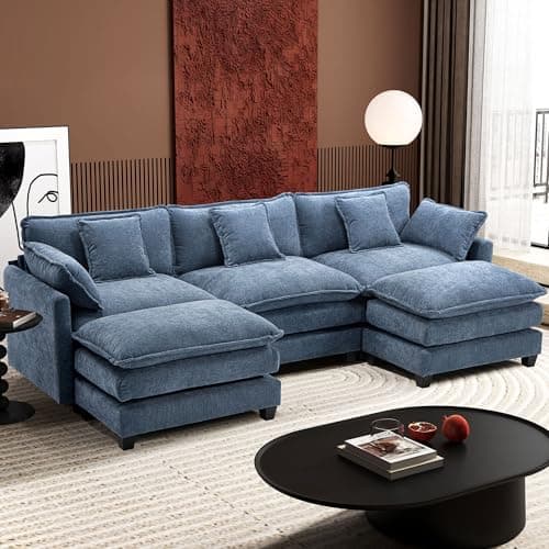 Ihanherry 111.4 Inch 3-Seater Cloud Sofa, Modern Breathable Living Room Couch