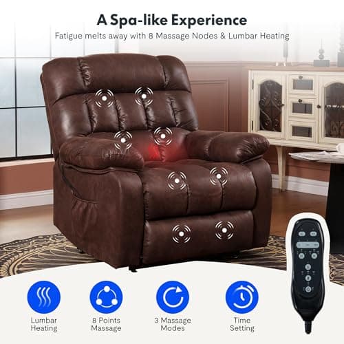 FLEXISPOT XL51 Dual Motor Lift Recliner Chair for Elderly Brown  
FLEXISPOT XL51 Lay Flat Recliner with Massage & Heat for Elderly Brown  
FLEXISPOT XL51 Electric Recliner Sofa with USB Ports for Living Room Bedroom Brown