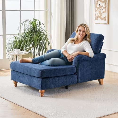 Modern Chaise Lounge Chair with Adjustable Backrest and Sleeper Bed Option for Indoor Use