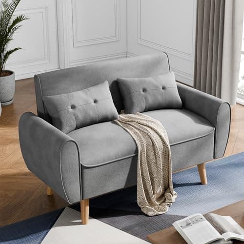 JAMFLY Dark Gray Loveseat Sofa for Living Room and Small Spaces