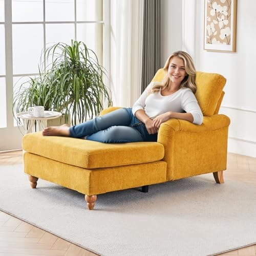 Modern Chaise Lounge Chair with Adjustable Backrest and Sleeper Bed Option for Indoor Use