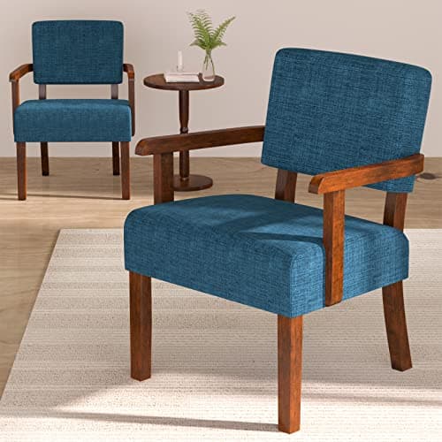 2-Piece Accent Chair Set with Table for Living Room, Bedroom, Reading Room, Waiting Room (Brown)