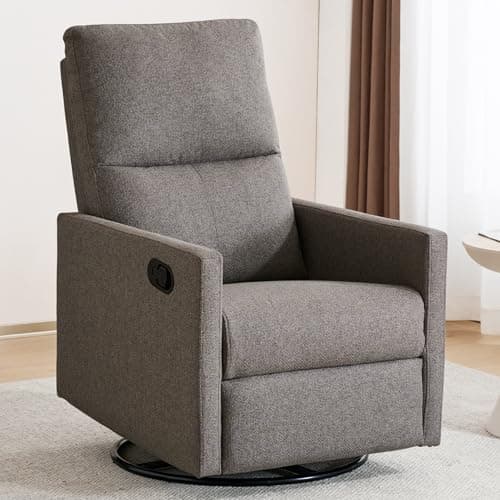 Beige Reclining Rocking Chair for Adults & Nursery Living Room Bed