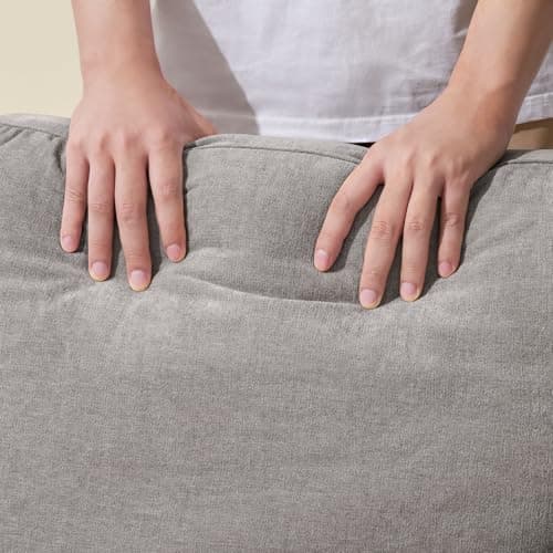 3-in-1 Chenille Convertible Sofa Bed with Pull-Out Bed & Adjustable Backrest, Grey