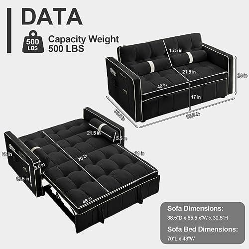 Convertible Sleeper Sofa Bed for Small Spaces
