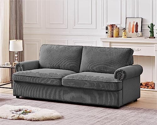 Memory Foam Reversible Sleeper Sofa: Comfortable Full Size Bed Couch for Living Rooms