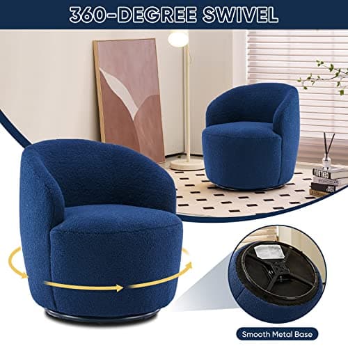 Set of 2 Modern Blue Swivel Chairs for Living Room, Nursery, and Office