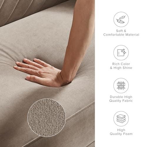 Mopio Mocha Brown Premium Velvet Futon Sofa Bed