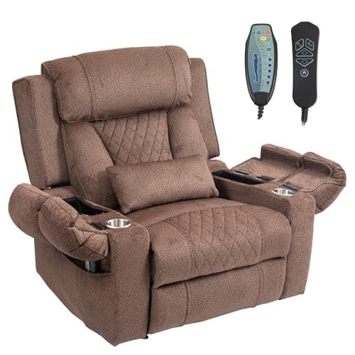 Big Man Power Oversized Recliner with Dual Motor Heat Vibration for Elderly