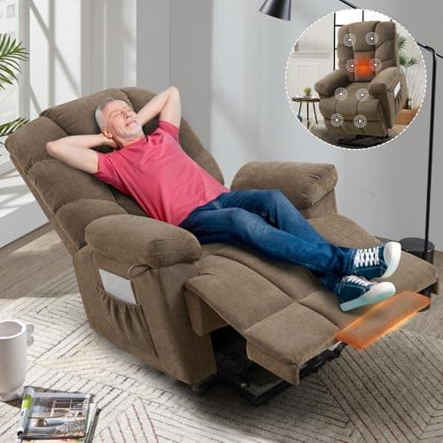 Midnight Blue Power Lift Recliner with Massage and Heat for Seniors