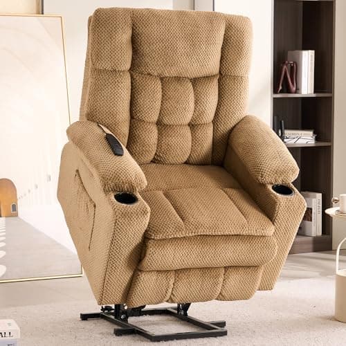 Elderly Lift Chair with Massage & Heating, Recliner with Cup Holders & USB Port