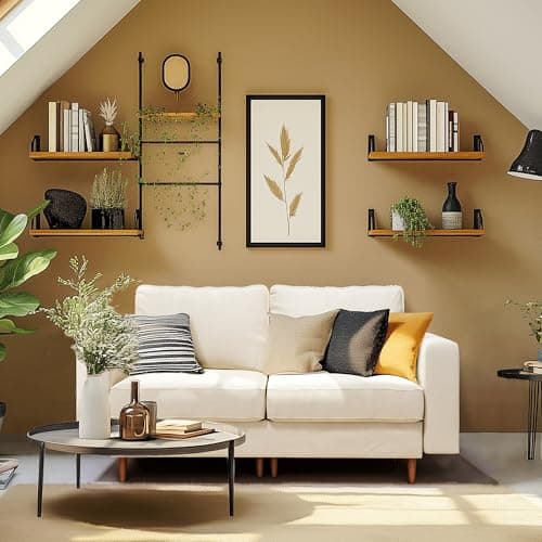 Pamapic Cream Deep Velvet 2 Seater Love Seat Sofa