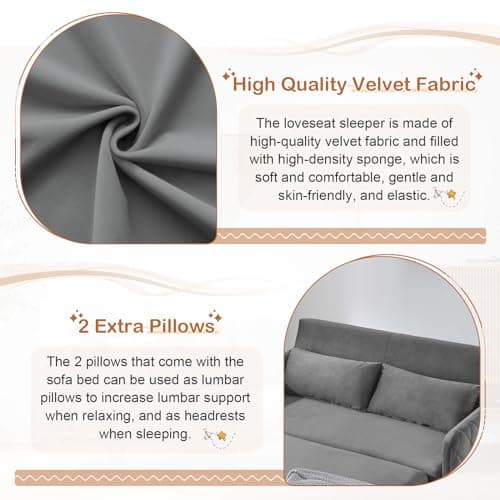 Convertible Sleeper Sofa Couch with Pull Out Bed