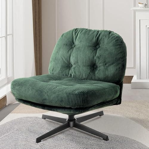 Redlife Cross Legged 360° Swivel Lounge Chair, Comfy Bedroom Reading Chair (Yellow)