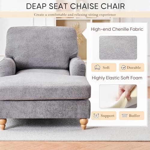 Modern Chaise Lounge Chair with Adjustable Backrest and Sleeper Bed Option for Indoor Use