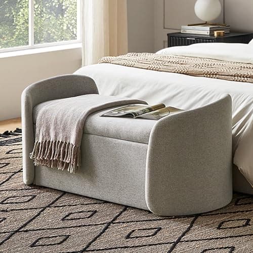Mopio Sophie 51" Curved Ottoman Storage Bench, Bedroom Seating & Storage