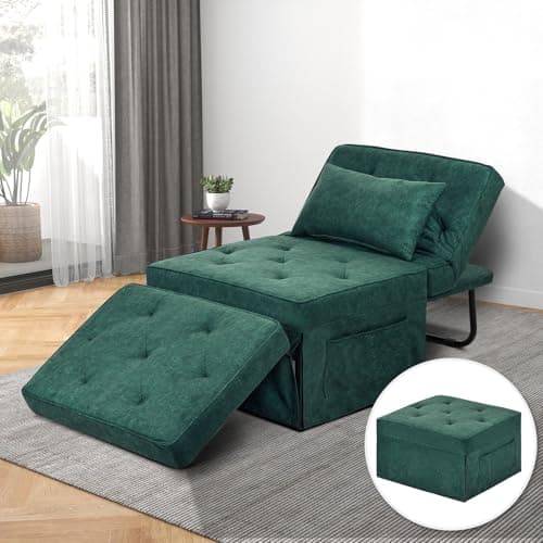 4-in-1 Convertible Sofa Bed with Adjustable Backrest, Gray (Large)