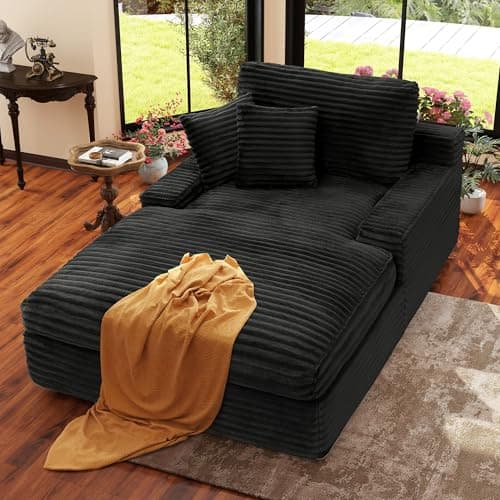 Ihanherry Beige 71.3" Oversized Chaise Lounge Sleeper Sofa