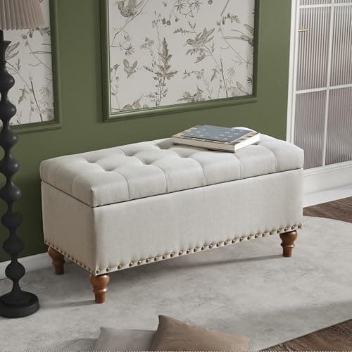 Christopher Knight Home Naja Ottoman Storage Bench, Rectangular Upholstered Bench with Storage