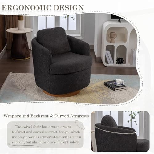 Modern Swivel Accent Chair for Nursery, Living Room, Bedroom, and Club