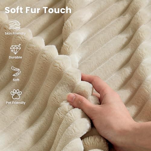 Oversized Cloud Couch, 67" Beige Upholstered Bed Sofa (Plush Corduroy)
