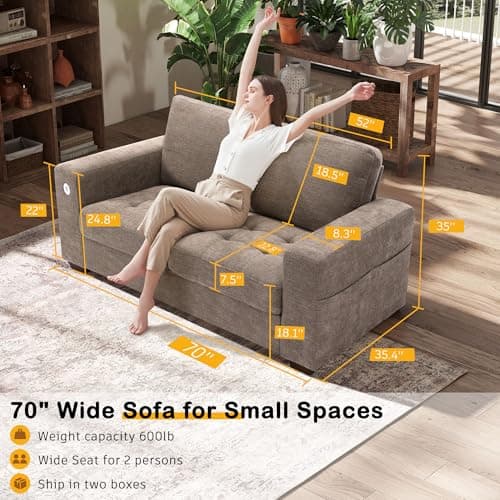 Hanherry 70" Loveseat Sofa, Modern Comfy Couch for Living Room
