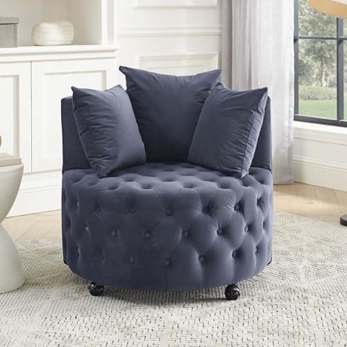 Modern Swivel Chair for Nursery, Living Room, Office, Bedroom - Black