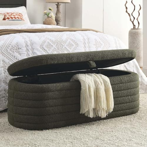 Modern Tufted Ottoman Storage Bench for Bedroom and Living Room - Grey