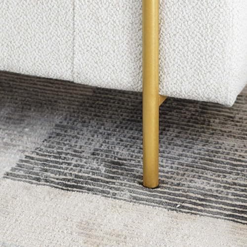 JEEOHEY Storage Bench for Bedroom, Modern Ottoman with Metal Legs and Storage in White