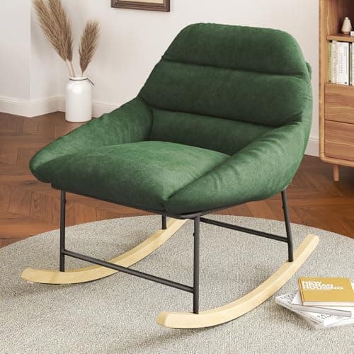 Vesgantti Green Sherpa Fleece Outdoor Rocking Chair