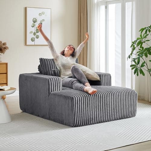 Oversized Chaise Lounge Chair Indoor for Living Room - Grey