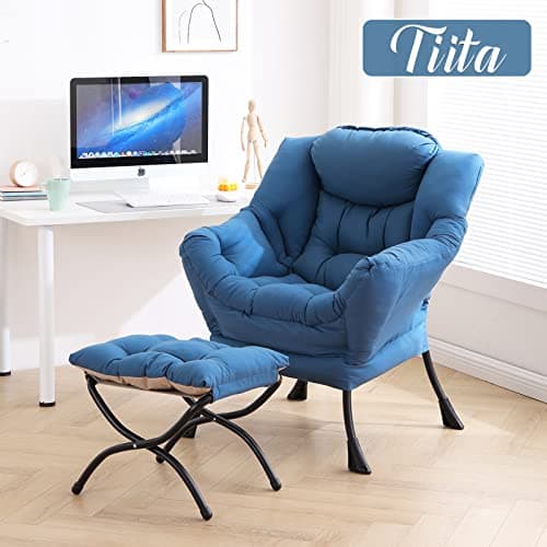 Lazy Chair with Ottoman, Modern Large Accent Lounge