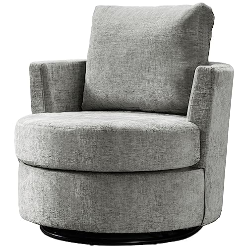 Modern Swivel Barrel Chair for Living Room - Beige