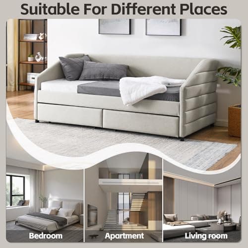 Twin Size Daybed with Storage and Pull-Out Drawers