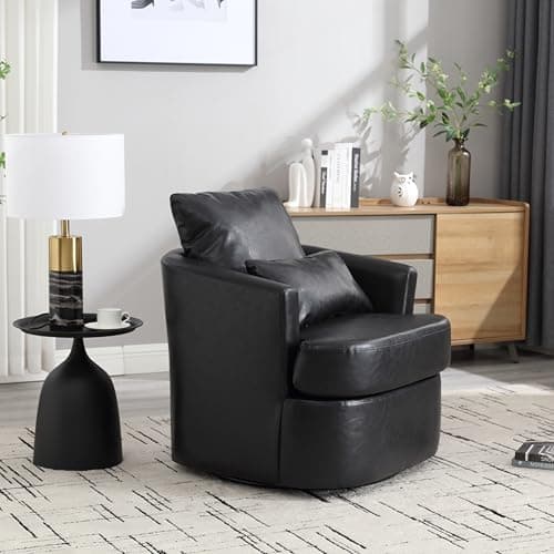 Ergonomic Black PU 360 Degree Swivel Chair