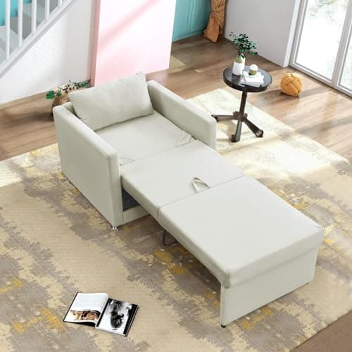 Convertible Velvet Sleeper Sofa Chair Bed