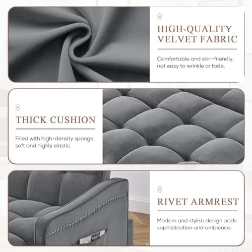 Convertible Sleeper Sofa Bed with USB&Type-C Charging Ports