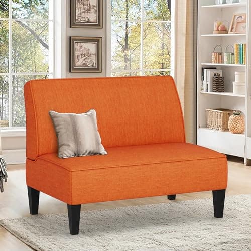 Changjie Blue Small Loveseat Sofa for Bedroom and Living Room