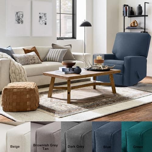Blue Fabric Rocker Recliner Chair for Nursery and Living Room